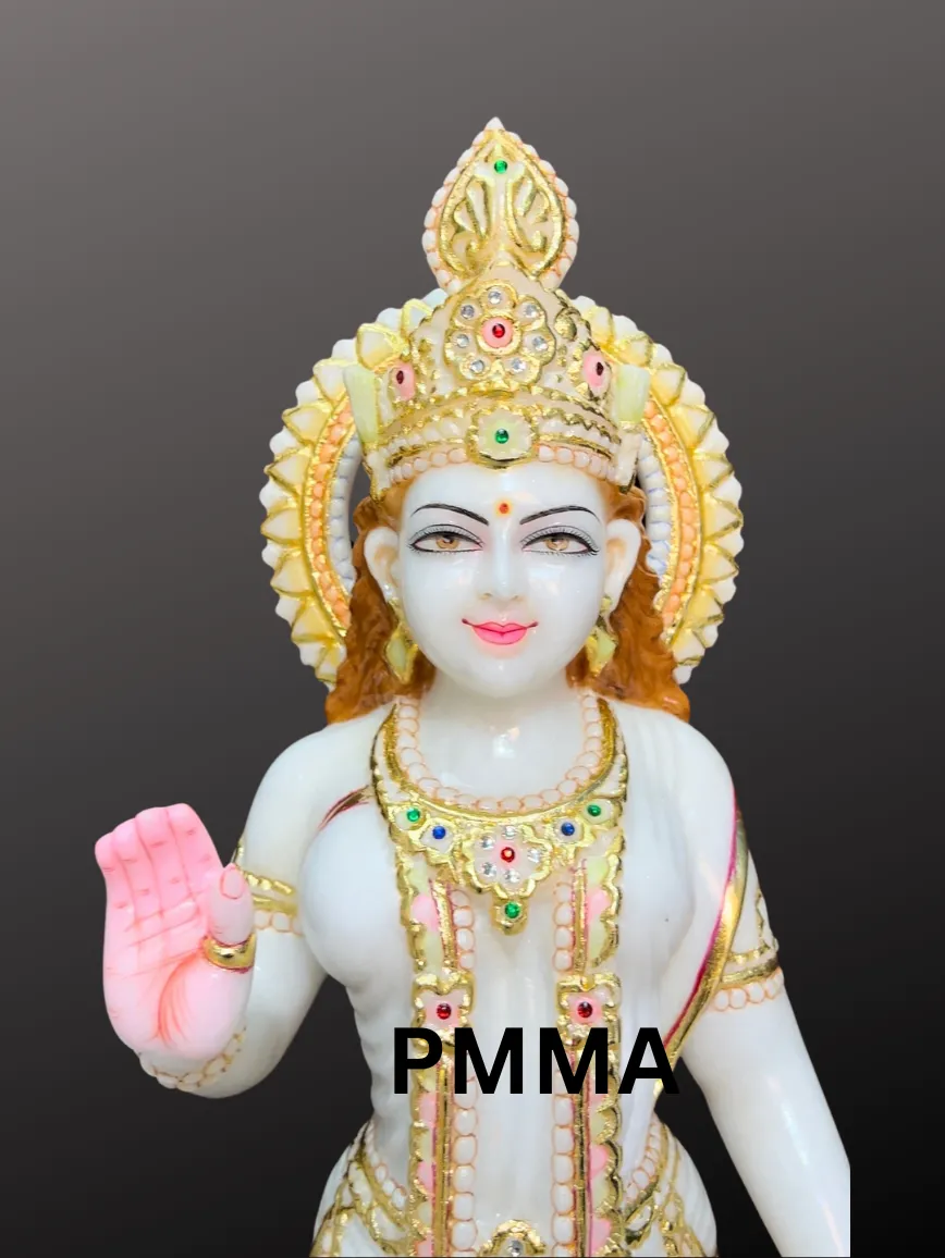 Buy Radha Krishna White Marble Statue Online for Home Temple