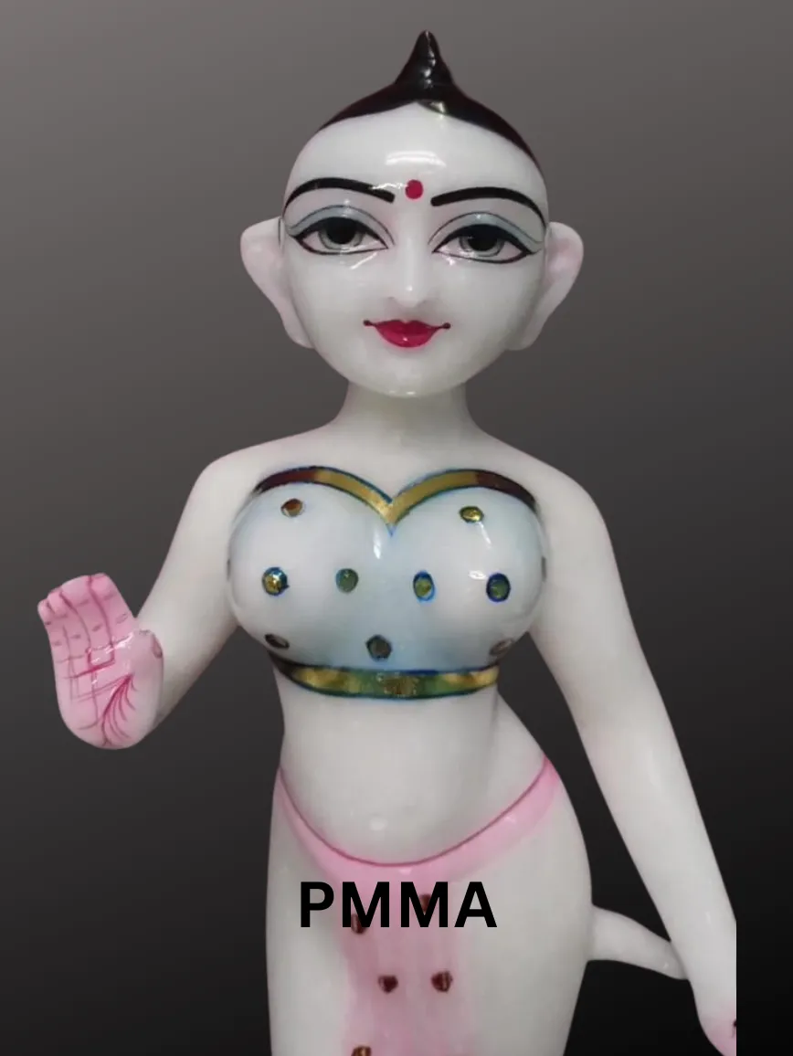 18 Inches White Marble ISKCON Radha Krishna Murti